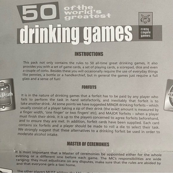 50 of the Worlds Greatest Drinking Games - Never used - by Crazy Coyote Games - Picture 7 of 10